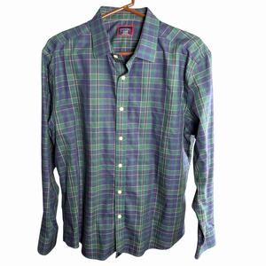 UNTUCKit Langon-WF Button Up L/S Shirt Mens XL Green Plaid 41266 Preppy Prep